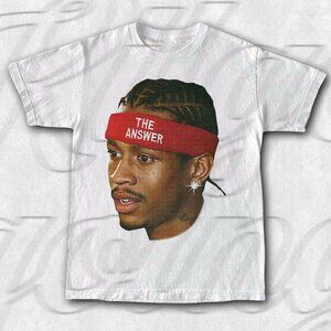 Allen Iverson Basketball Legend Player Big Head The Answer Vintage T-Shirt